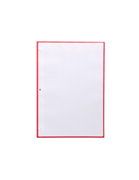 Recambio a4 antartik 80 hojas 90g m2 cuadro 5 mm 4 taladros 1 banda marco color frambuesa