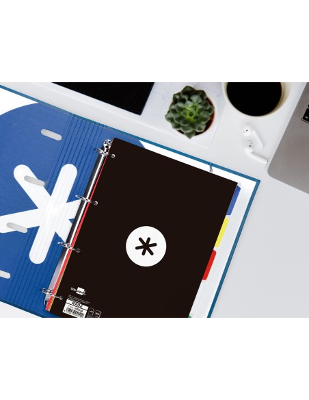 Recambio a4 antartik 80 hojas 90g m2 cuadro 5 mm 4 taladros 1 banda marco color negro