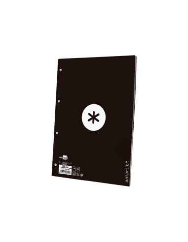 Recambio a4 antartik 80 hojas 90g m2 cuadro 5 mm 4 taladros 1 banda marco color negro