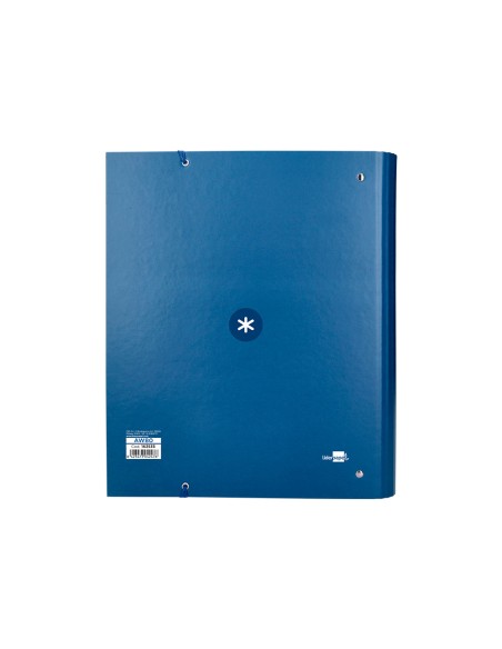 Carpeta con recambio antartik a4 cuadro 5mm forrada 4 anillas 40mm redondas color azul marino