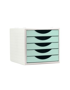 Fichero cajones de sobremesa archivo 2000 5 cajones color verde pastel 270x340x260 mm