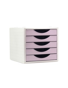 Fichero cajones de sobremesa archivo 2000 5 cajones color rosa pastel 270x340x260 mm