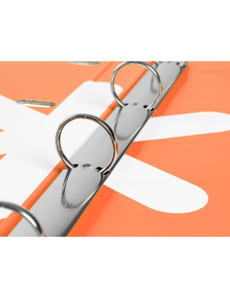 Carpeta con recambio antartik a4 cuadro 5mm forrada 4 anillas 25mm redondas color mostaza