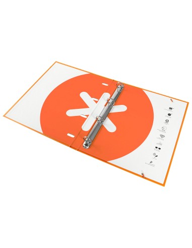 Carpeta con recambio antartik a4 cuadro 5mm forrada 4 anillas 25mm redondas color mostaza