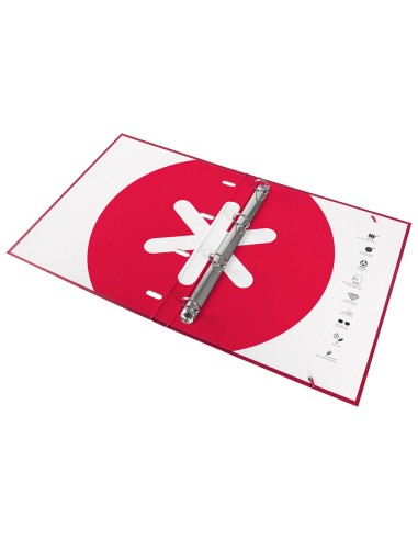 Carpeta con recambio antartik a4 cuadro 5mm forrada 4 anillas 25mm redondas color frambuesa