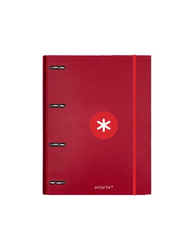 Carpeta con recambio antartik a4 cuadro 5mm forrada 4 anillas 25mm redondas color frambuesa