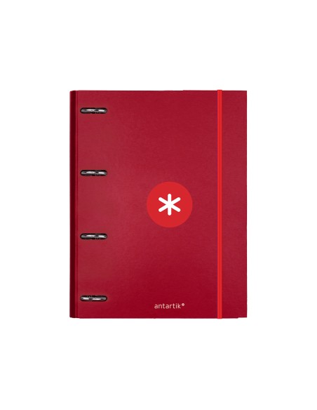 Carpeta con recambio antartik a4 cuadro 5mm forrada 4 anillas 25mm redondas color frambuesa