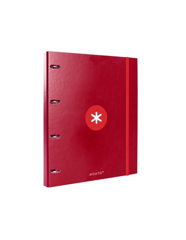 Carpeta con recambio antartik a4 cuadro 5mm forrada 4 anillas 25mm redondas color frambuesa