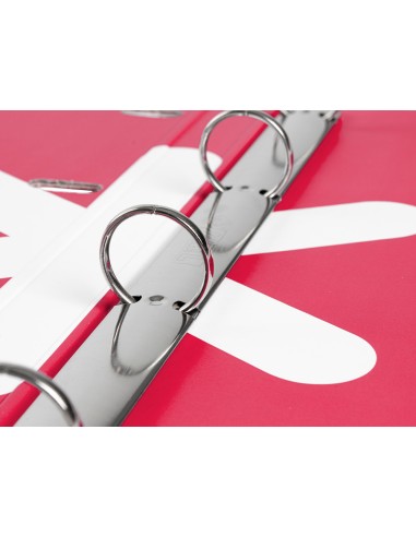 Carpeta con recambio antartik a4 cuadro 5mm forrada 4 anillas 25mm redondas color frambuesa