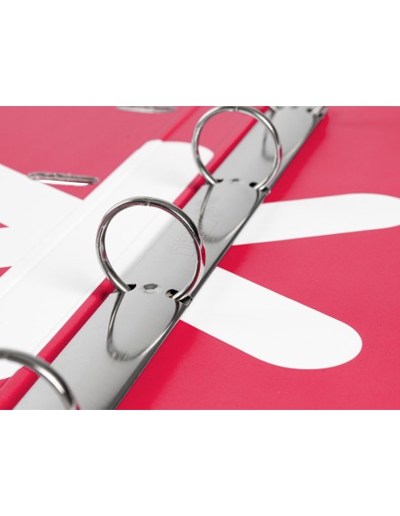 Carpeta con recambio antartik a4 cuadro 5mm forrada 4 anillas 25mm redondas color frambuesa