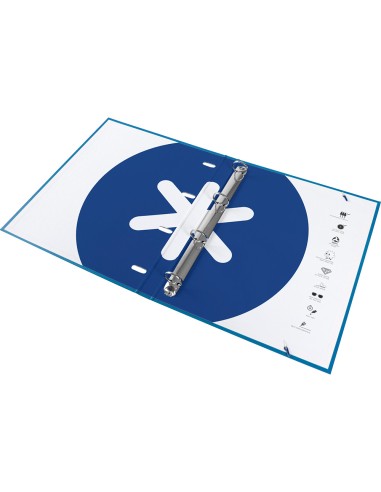 Carpeta con recambio antartik a4 cuadro 5mm forrada 4 anillas 25mm redondas color azul marino