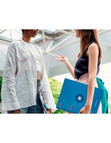 Carpeta con recambio antartik a4 cuadro 5mm forrada 4 anillas 25mm redondas color azul marino