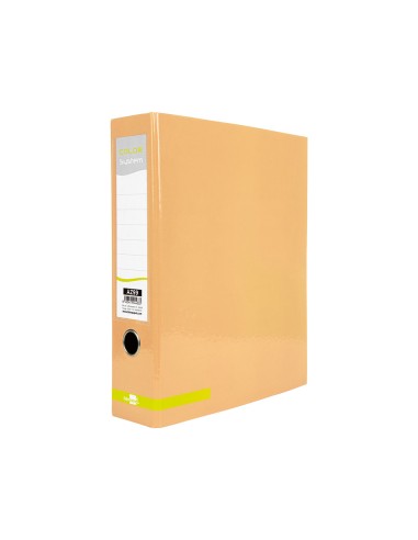 Archivador de palanca liderpapel a4 color system forrado sin rado lomo 80 mm melocoton compresor metalico