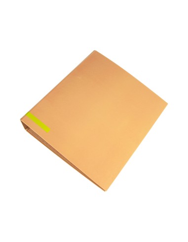 Archivador de palanca liderpapel a4 color system forrado sin rado lomo 80 mm melocoton compresor metalico