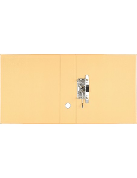 Archivador de palanca liderpapel a4 color system forrado sin rado lomo 80 mm melocoton compresor metalico