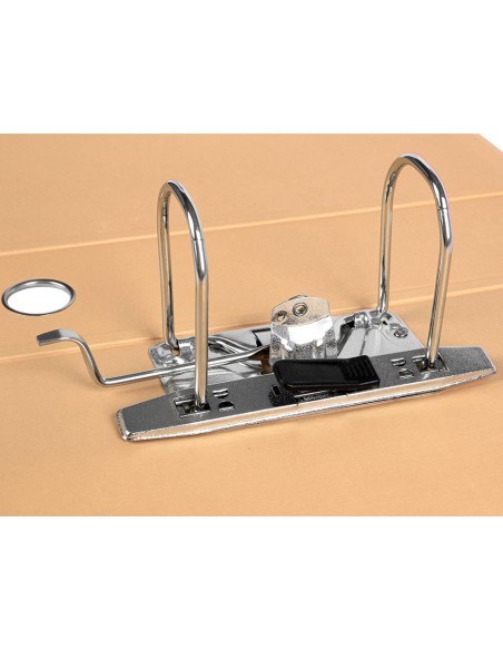 Archivador de palanca liderpapel a4 color system forrado sin rado lomo 80 mm melocoton compresor metalico