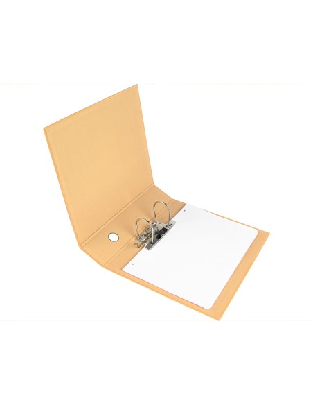 Archivador de palanca liderpapel a4 color system forrado sin rado lomo 80 mm melocoton compresor metalico