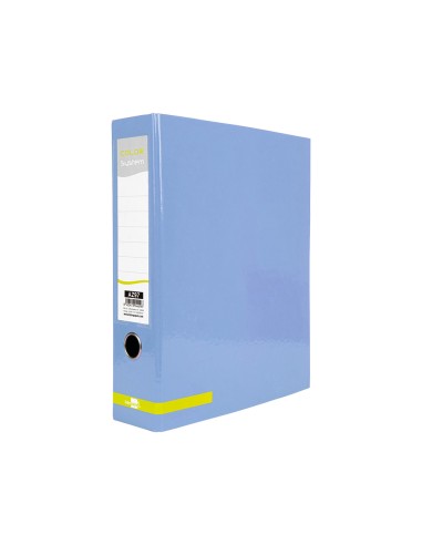 Archivador de palanca liderpapel a4 color system forrado sin rado lomo 80 mm celeste compresor metalico