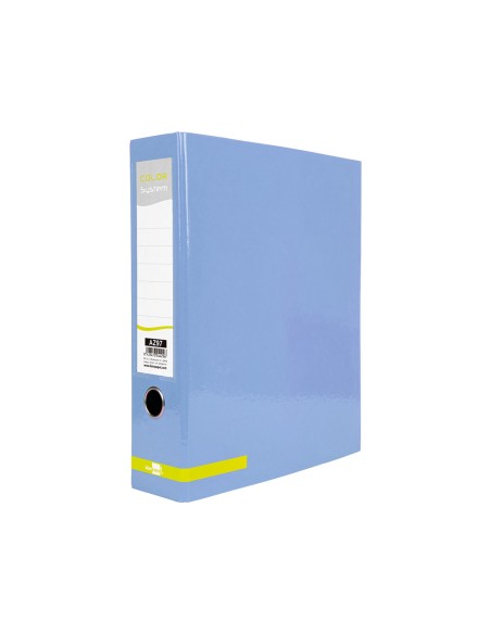 Archivador de palanca liderpapel a4 color system forrado sin rado lomo 80 mm celeste compresor metalico