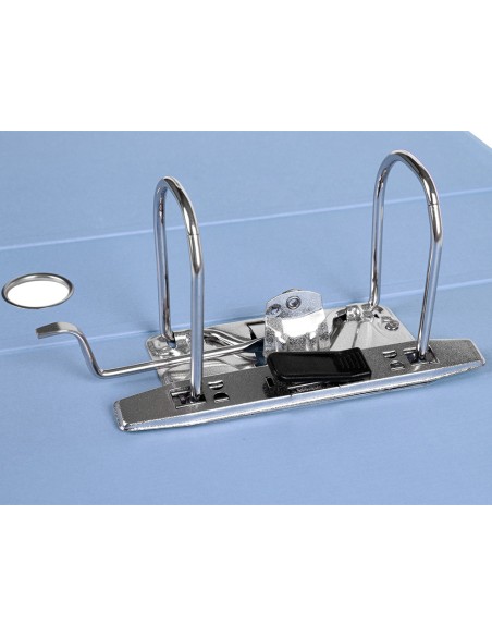 Archivador de palanca liderpapel a4 color system forrado sin rado lomo 80 mm celeste compresor metalico