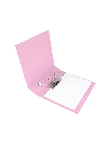 Archivador de palanca liderpapel a4 color system forrado sin rado lomo 80 mm rosa compresor metalico
