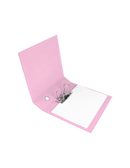 Archivador de palanca liderpapel a4 color system forrado sin rado lomo 80 mm rosa compresor metalico