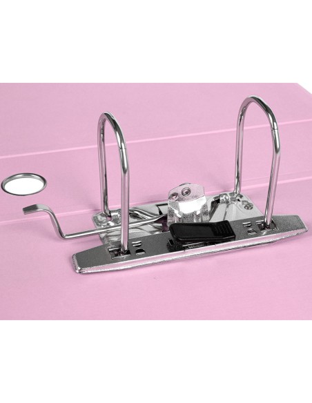 Archivador de palanca liderpapel a4 color system forrado sin rado lomo 80 mm rosa compresor metalico