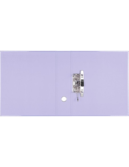 Archivador de palanca liderpapel a4 color system forrado sin rado lomo 80 mm lavanda compresor metalico