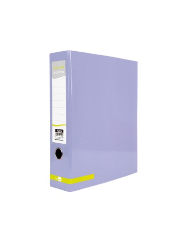 Archivador de palanca liderpapel a4 color system forrado sin rado lomo 80 mm lavanda compresor metalico