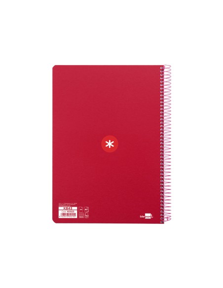 Cuaderno espiral liderpapel a4 micro antartik tapa dura 80h 100gr cuadro 5mm sin banda4 taladros color frambuesa