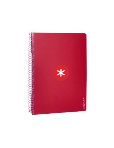Cuaderno espiral liderpapel a4 micro antartik tapa dura 80h 100gr cuadro 5mm sin banda4 taladros color frambuesa