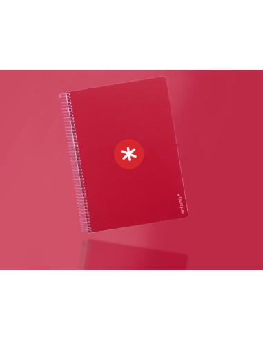 Cuaderno espiral liderpapel a4 micro antartik tapa dura 80h 100gr cuadro 5mm sin banda4 taladros color frambuesa