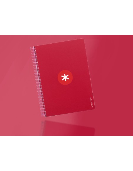 Cuaderno espiral liderpapel a4 micro antartik tapa dura 80h 100gr cuadro 5mm sin banda4 taladros color frambuesa