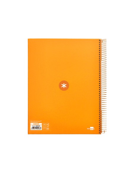 Cuaderno espiral a4 micro antartik tapa forrada120h 100 gr horizontal 5 banda4 taladros color mostaza