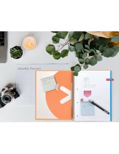 Cuaderno espiral a4 micro antartik tapa forrada120h 100 gr horizontal 5 banda4 taladros color mostaza