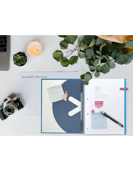 Cuaderno espiral a4 micro antartik tapa forrada120h 100 gr horizontal 5 banda4 taladros color azul oscuro