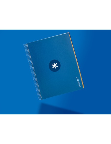 Cuaderno espiral a4 micro antartik tapa forrada120h 100 gr horizontal 5 banda4 taladros color azul oscuro
