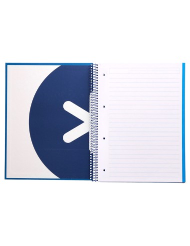 Cuaderno espiral a4 micro antartik tapa forrada120h 100 gr horizontal 5 banda4 taladros color azul oscuro