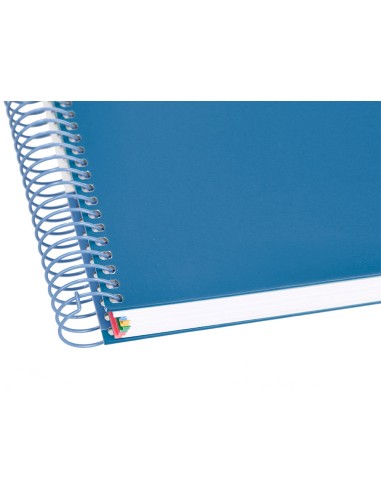 Cuaderno espiral a4 micro antartik tapa forrada120h 100 gr horizontal 5 banda4 taladros color azul oscuro