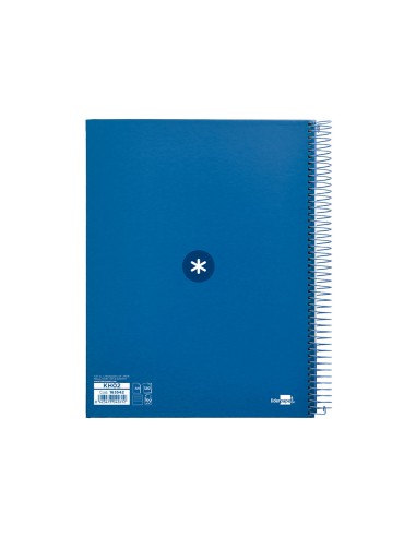 Cuaderno espiral a4 micro antartik tapa forrada120h 100 gr horizontal 5 banda4 taladros color azul oscuro