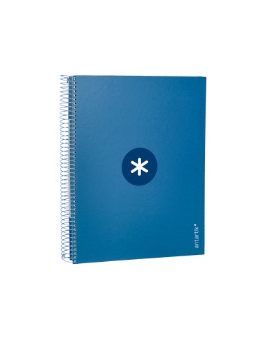 Cuaderno espiral a4 micro antartik tapa forrada120h 100 gr horizontal 5 banda4 taladros color azul oscuro