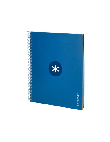 Cuaderno espiral a4 micro antartik tapa forrada120h 100 gr horizontal 5 banda4 taladros color azul oscuro