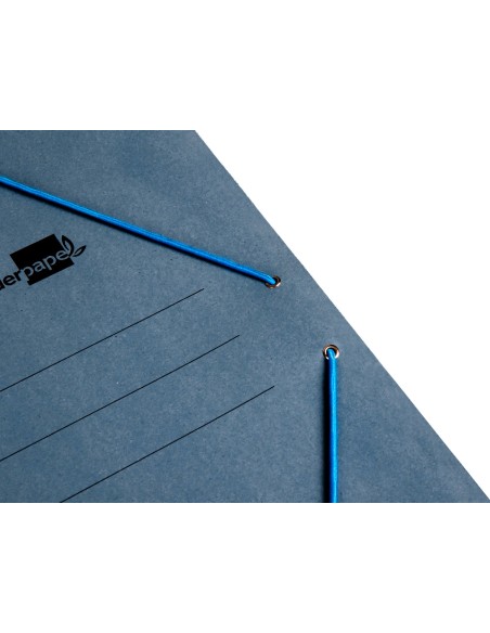 Carpeta liderpapel gomas folio 3 solapas carton pintado azul 410 g m2