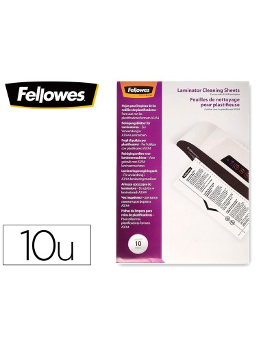 Hoja de limpieza fellowes para plastificadoras pack de 10 unidades