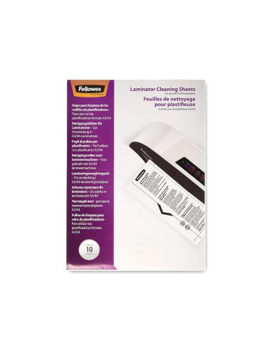 Hoja de limpieza fellowes para plastificadoras pack de 10 unidades