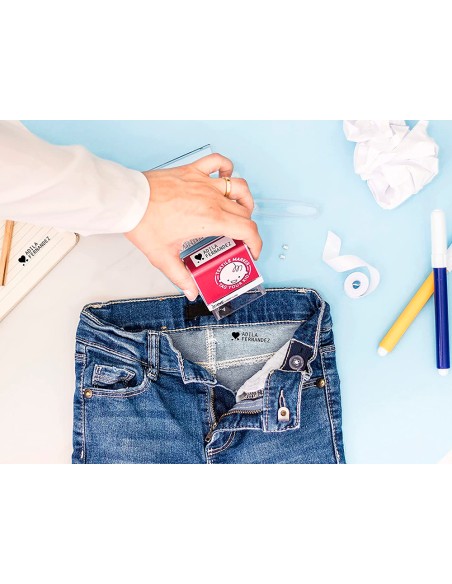 Sello marcador de ropa colop mine tipo 4mm tinta especial para textil 50 lavados en frio y 25 en caliente