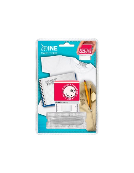 Sello marcador de ropa colop mine tipo 4mm tinta especial para textil 50 lavados en frio y 25 en caliente