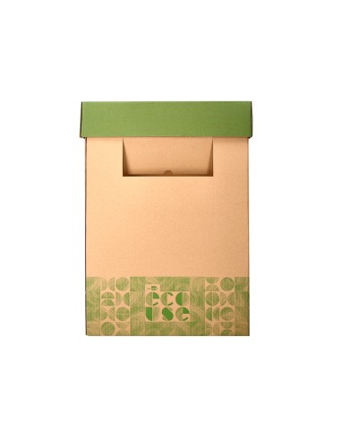 Contenedor papelera reciclaje liderpapel ecouse carton 100 reciclado y reciclable 70 litros 450x350x650 mm