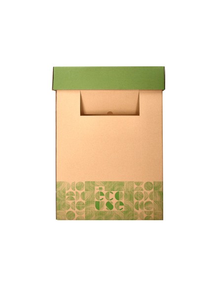 Contenedor papelera reciclaje liderpapel ecouse carton 100 reciclado y reciclable 70 litros 450x350x650 mm