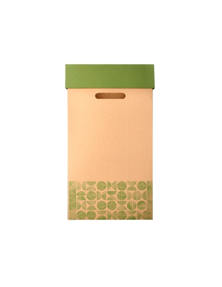 Contenedor papelera reciclaje liderpapel ecouse carton 100 reciclado y reciclable 70 litros 450x350x650 mm
